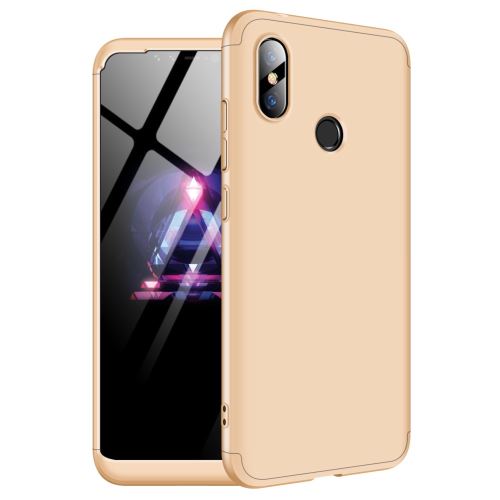 Coque en TPU détachable 3-pièces matte dur or pour votre Xiaomi Redmi Note 6 Pro
