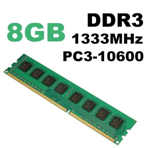NEUFU 8 GO GB Mémoire RAM DDR3 PC3-10600 1333 MHz Desktop PC DIMM 240 pin Pr AMD système