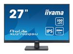 iiyama ProLite XU2792QSU-B6 - Écran LED - 27" - 2560 x 1440 WQHD @ 100 Hz - IPS - 250 cd/m² - 1300:1 - 0.4 ms - HDMI, DisplayPort - haut-parleurs - noir mat