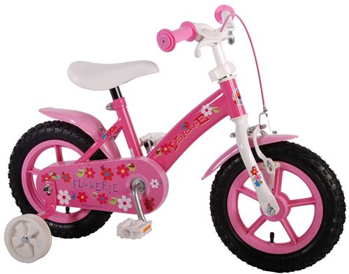 Yipeeh Flowerie 12 pouces 21,5 cm Fille Frein à rétropédalage Rose