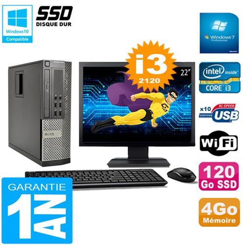 Acheter Pc dell 990 sff core i3-2120 ram 4go disque 120go ssd graveur wifi w7 ecran 22' État correct - 219,00 € Pc dell 990 sff core i3-2120 ram 4go disque 120go ssd graveur wifi w7 ecran 22' État correct - Dell reconditionné disponible sur Fnac