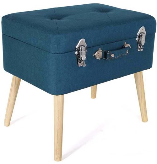 The Home Deco Factory - Pouf et valise de rangement sur pieds