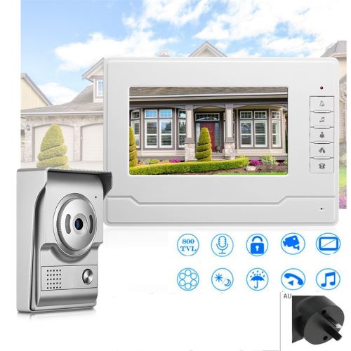 HD 7 pouces couleur LCD visiophone Intercom Sonnette caméra de vision nocturne AU