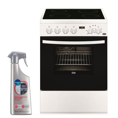 cuisinière vitrocéramique faure 122463 cuisinière avec table vitrocéramique : 4 foyers radiants hi-light dont 2 zones ø18cm 1,7kw.