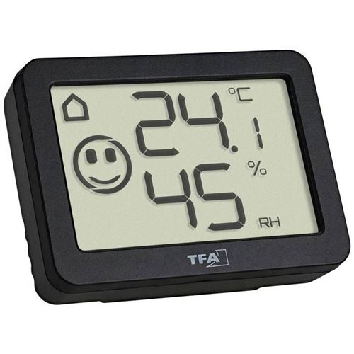 Non Communiqué Blanc Tfa Dostmann Thermo-Hygromètre Noir 30.5055.01
