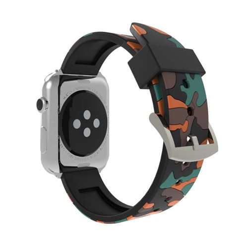 Bracelet en silicone patron de camouflage flexible orange pour votre Apple Watch Series 4 40mm/Series 3/2/1 38mm