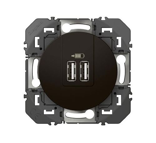 Legrand Noir Double Chargeur Usb Dooxie - Type A - 2,4A - Image 1