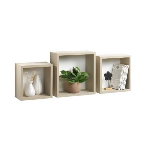 CODICO Set de 3 cubes gigognes Homeo 23-26-30 cm taupe