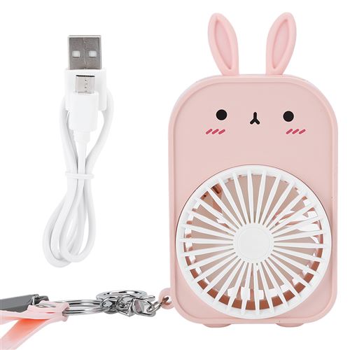Mini Ventilateur Portable Portable Porte-Clés Rechargeable Usb - Rose