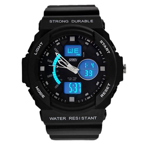 Montre Homme choc sport imperméable occasionnels militaire résistante conduit poignet numérique