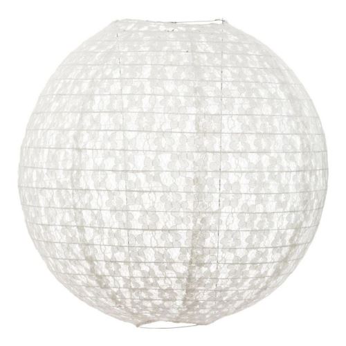 Lanterne Japonaise Dentelle 40cm Blanc