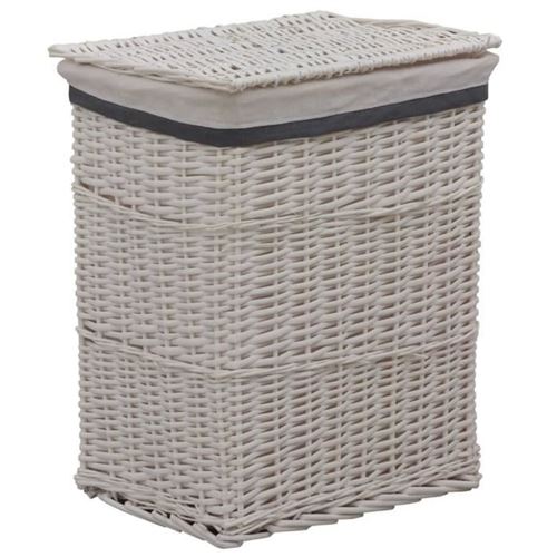 Vidaxl Blanc Panier À Linge Saule - Image 3