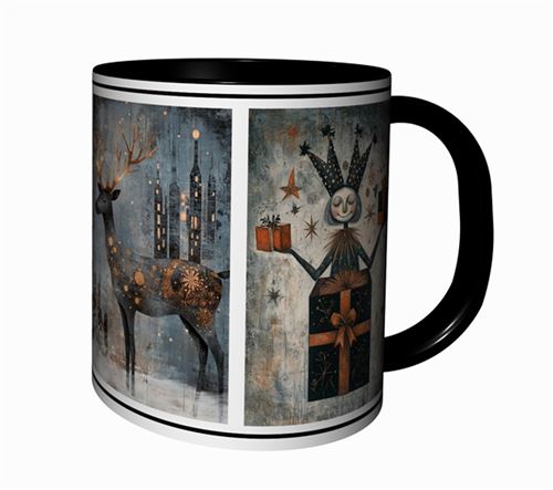 Generique Mug Tasse À Café - Mug Noel Artistique Illustration Vintage Noël Cadeau De Fetes De Fin D' Annee 4812 - Image 2