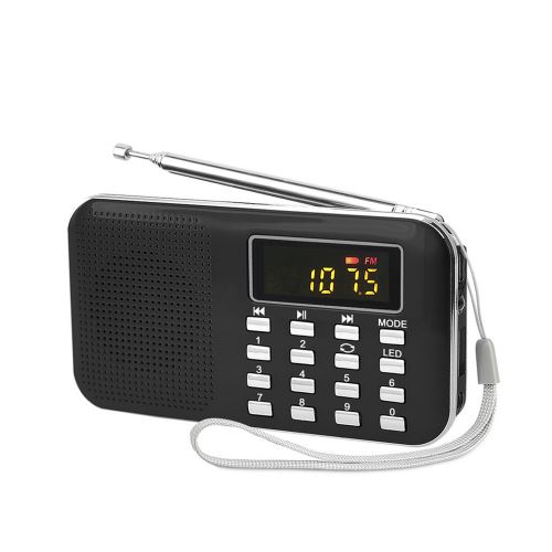 Ultra-mince FM AM Radio Supper numérique basse Mini haut-parleur USB TF LCD AUX LED Lumière