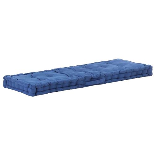 vidaXL Coussin de plancher de palette Coton 120x40x7 cm Bleu clair
