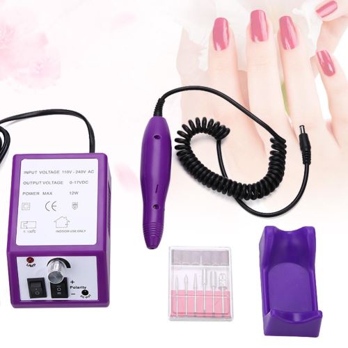 Trousse foret sablage pédicure dossier machine à ongles électrique professionnel pourpre