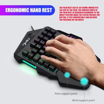 EFUTURE Clavier à une main 35 clés avec souris Clavier LED