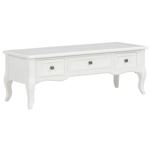 Meuble TV Blanc 100 x 35 x 35 cm Pinède
