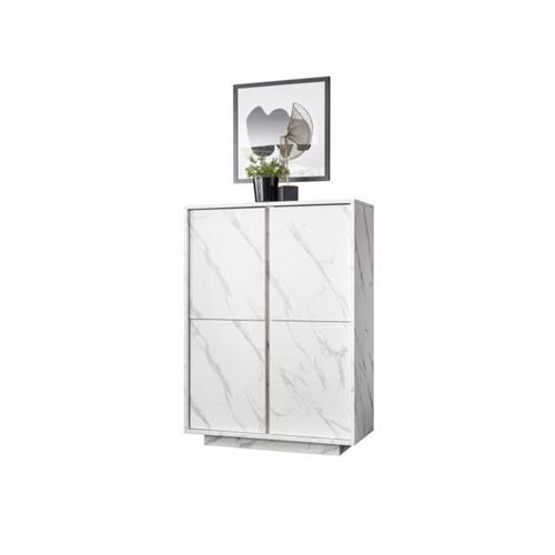 Argentier 4 Portes - Marbre blanc - L 92 x P 43 x H 145 Cm - MARMO