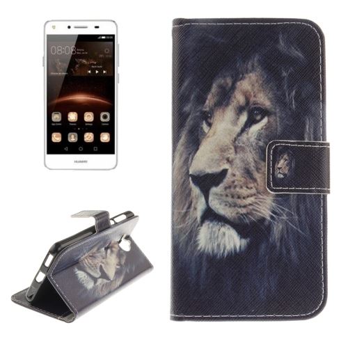 Huawei Y5 (2017) Housse Etui Cuir PU Lion ALS54024