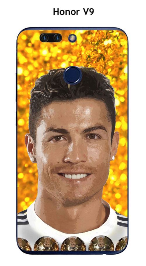 Coque TPU gel souple Honor V9 - Honor 8 Pro design Ronaldo fond orangé