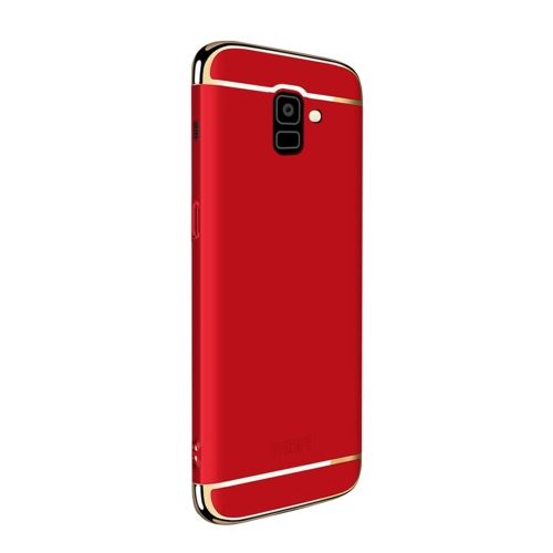Galaxy J6 (2018) Coque Protection Plastique Contour Métalique Rouge Als90620