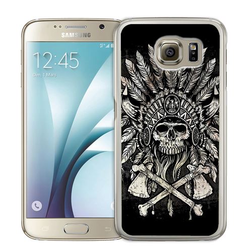 Coque pour Samsung Galaxy S7 skull head plumes