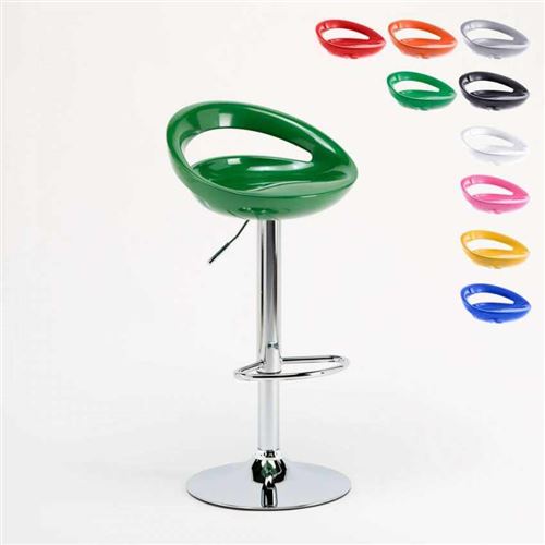 Superstool - Tabouret haut pour bar et Cuisine réglable en hauteur pivotant avec repose-pieds Hollywood, Couleur: Vert
