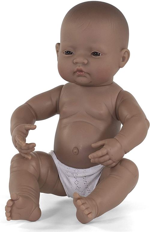 Miniland bébé poupée fille au parfum de vanille 40 cm marron