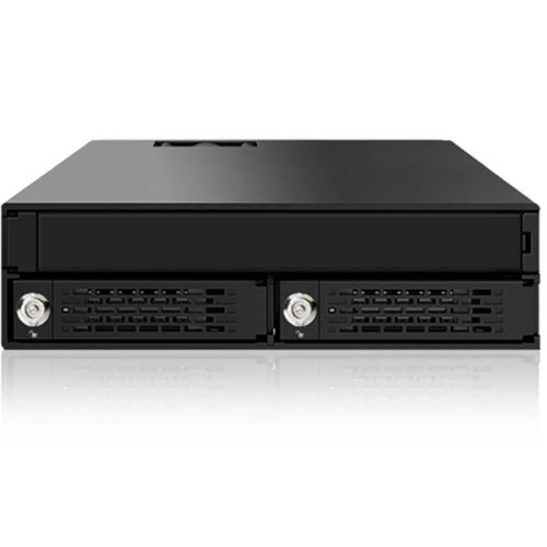 ICY DOCK ToughArmor MB994IKO-3SB Backplane métallique avec clé de verrouillage 2 x 2.5 SSD SATA/SAS & Slim ODD en 5.25