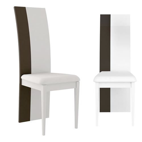 Duo de Chaises Gris/Blanc brillant - WATOM