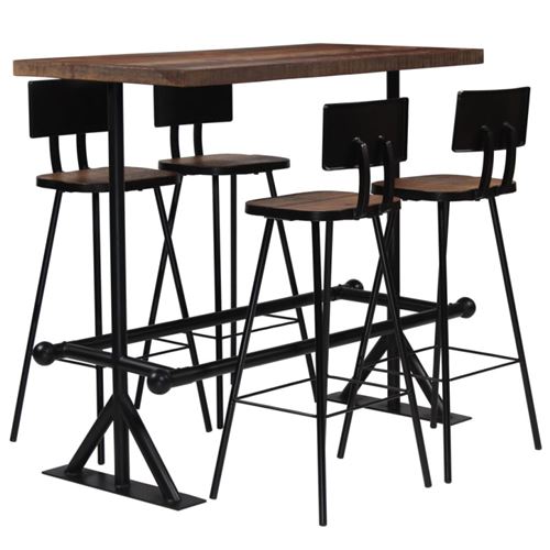 vidaXL Barset massief gerecycled hout 5-delig