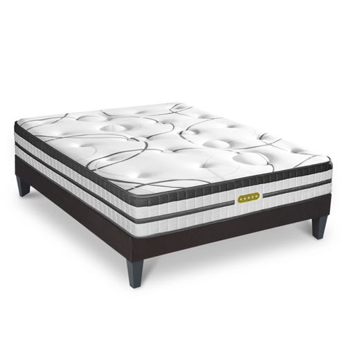 Matelas Concorde Ressorts ensach&eacute;s Accueil m&eacute;moire de forme Ferme et sommier en kit - 180x200cm