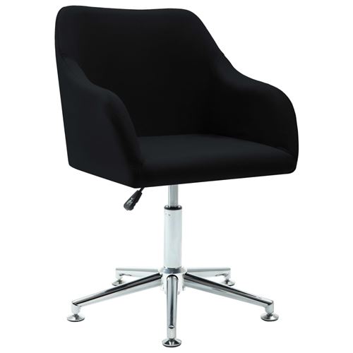 vidaXL 2 pcs Chaises pivotantes de salle à manger Noir Tissu