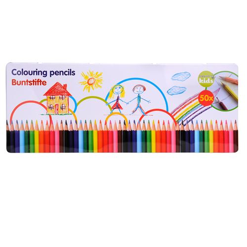 Crayons de couleur en étain, 50dlg.
