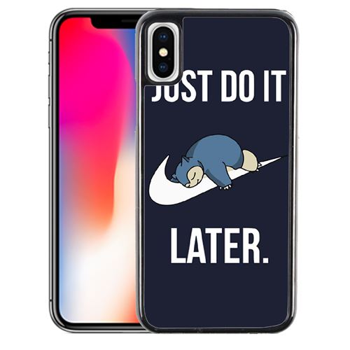Coque pour iPhone XS pokémon ronflex just do it later