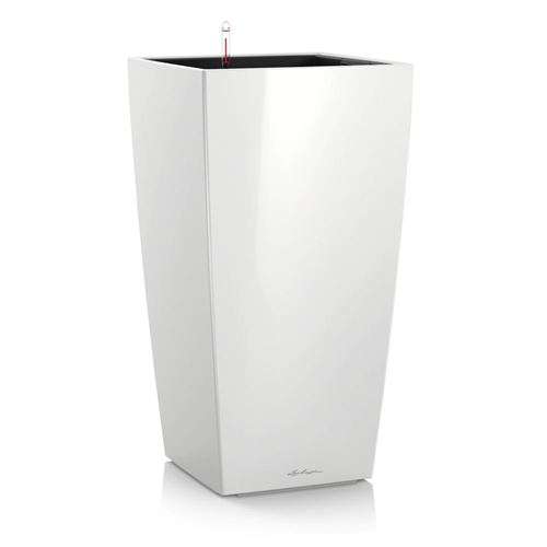 LECHUZA Jardini&egrave;re Cubico 40 ALL-IN-ONE Blanc haute brillance 18191