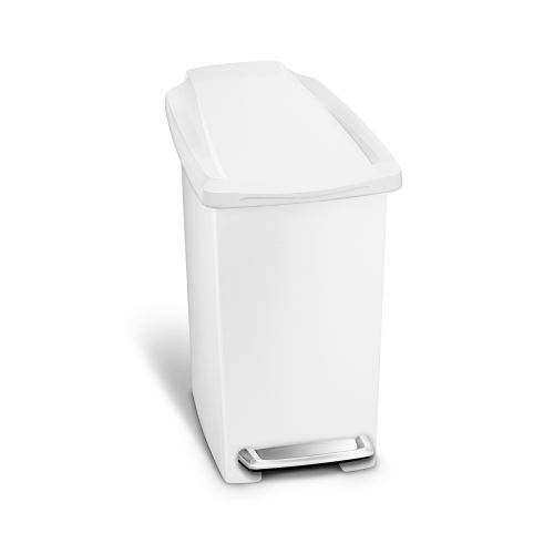 simplehuman Poubelle Étroite À Pédale en Plastique Blanc 10L