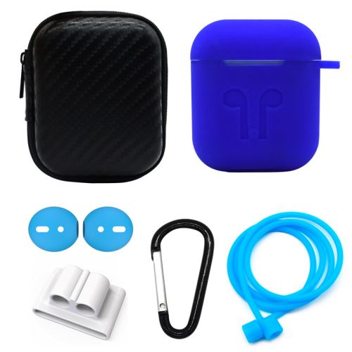 Coque en silicone WISETONY antichoc pour Apple AirPods - Bleu clair