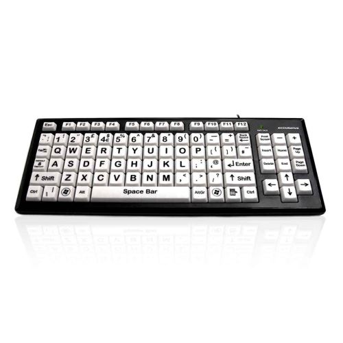 Accuratus Monster 2 High Contrast - Clavier USB - touches à fort contraste et à marquage XL (pour utilisateurs malvoyants) - AZERTY