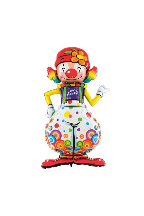 Ballon Aluminium Maxi Clown Party 5' 152,4 Cm Grabo Balloons® - Multicolore
