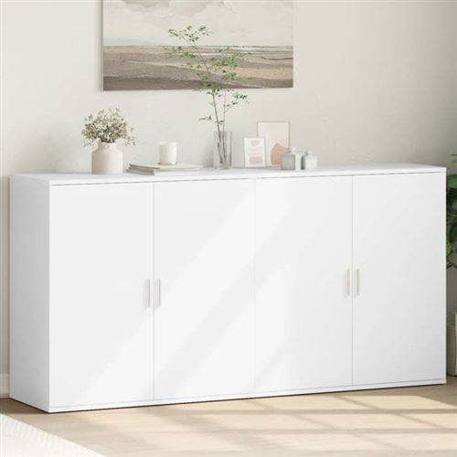 Non Communiqué Blanc Vidaxl Buffets 2 Pcs 79X38x80 Cm Bois D’ingénierie, Armoire De Rangement, Meuble D'entrée, Meuble D'appoint, Meuble De 3276602 - Image 1