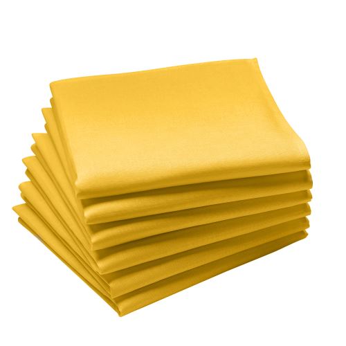 Coucke - Lot de 6 serviettes de table unies en Coton Curry - 45 x 45 cm