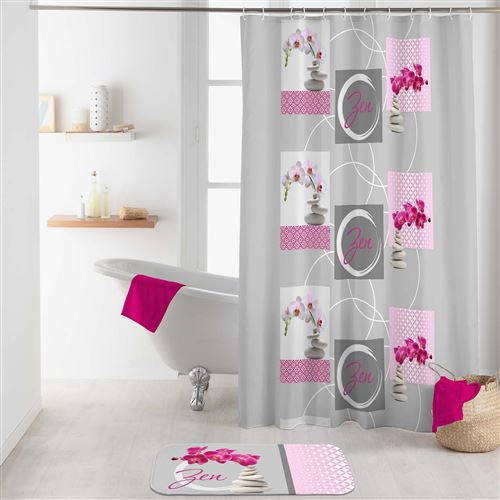 rideau de douche avec crochets 180 x 200 cm polyester imprime imako