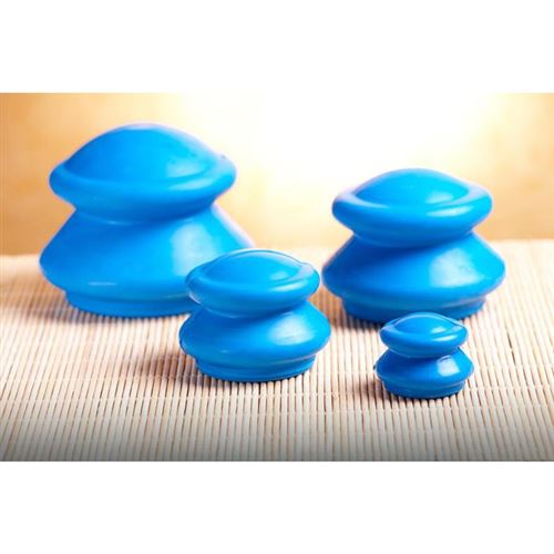 4 ventouses chinoises anti-cellulite accessoire masseur Bleu