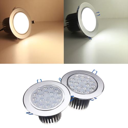 18W 18LED Plafonnier encastrée 1750-1850lm 85V-265V Blanc 5500-6500K