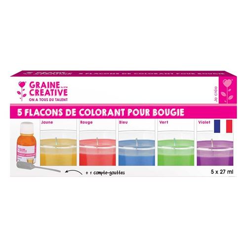 GRAINE CREATIVE Lot de 4 colorants pour savons 10ml - Coloris assortis  (bleu, rouge, jaune et vert)