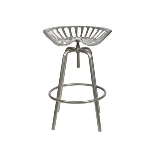 Tabouret haut de jardin type tracteur hauteur 70cm (par 2) gris