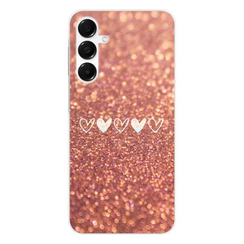 Coque en silicone imprimée compatible Samsung Galaxy A16 Paillettes coeur