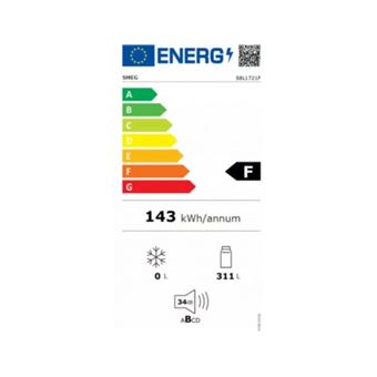 SMEG Réfrigérateur encastrable 1 porte S8L1721F 1 porte niche 178 cm froid brassé